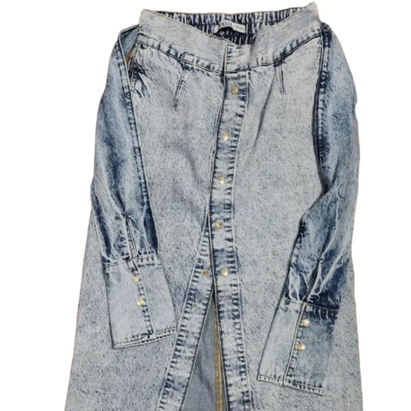 🇨🇦⚜️Joelle Collection Small Blue Jeans Skirt Queen Gold Snaps belt LIKE NEW🇨🇦⚜️ - Picture 6 of 11